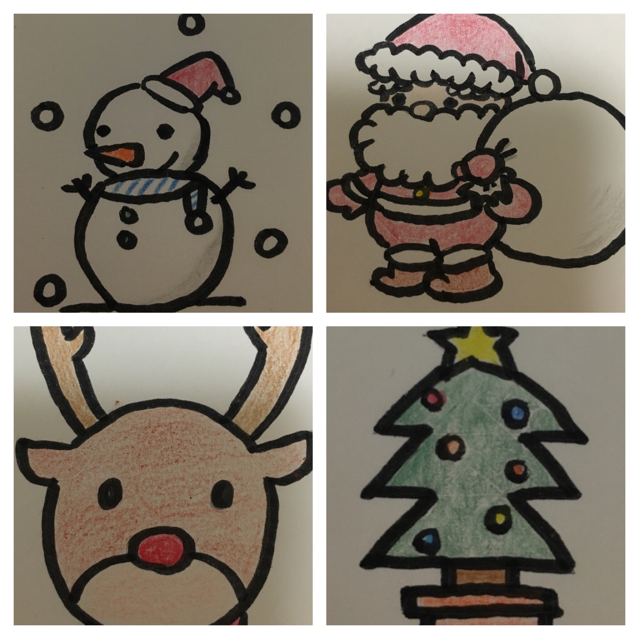 簡単可愛い クリスマスイラストの書き方 ツリー サンタ トナカイ